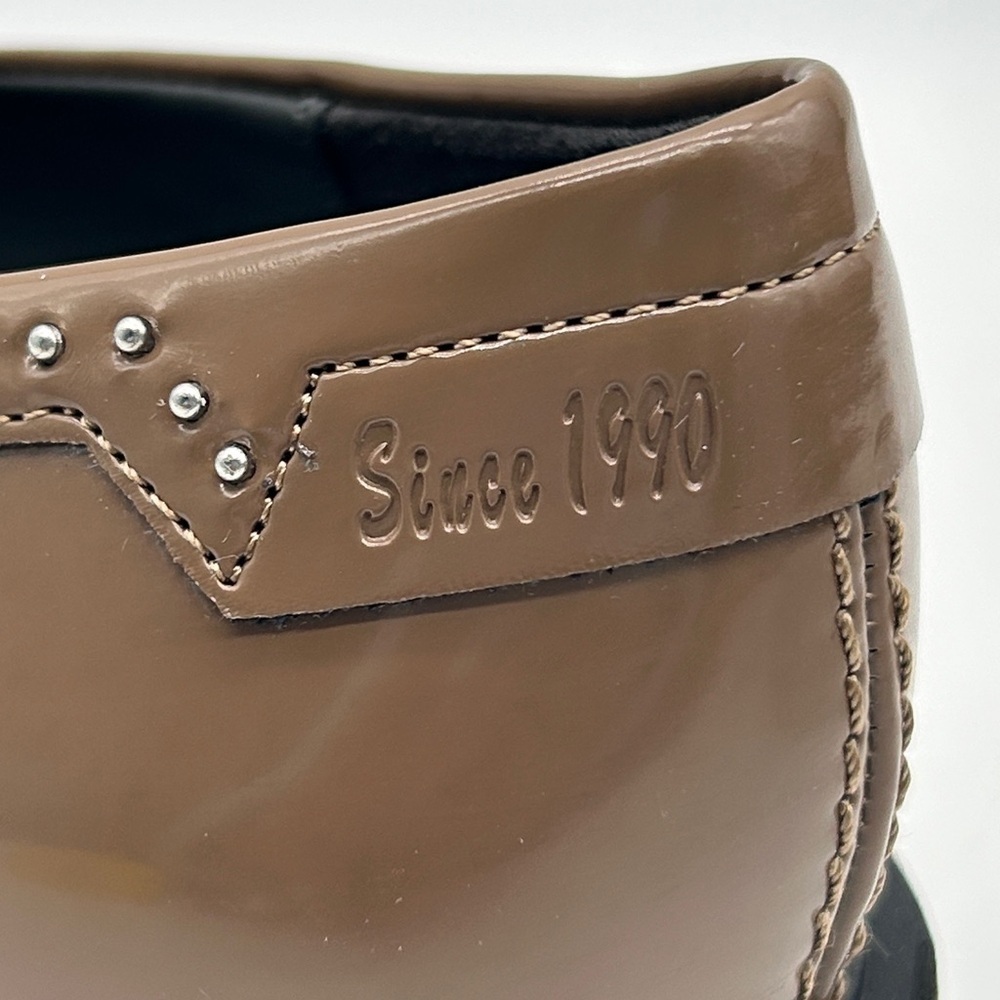 Sarto by Franco Sarto A-Eden Studs Loafers Brown Patent Size 9M New With Box - Picture 10 of 11